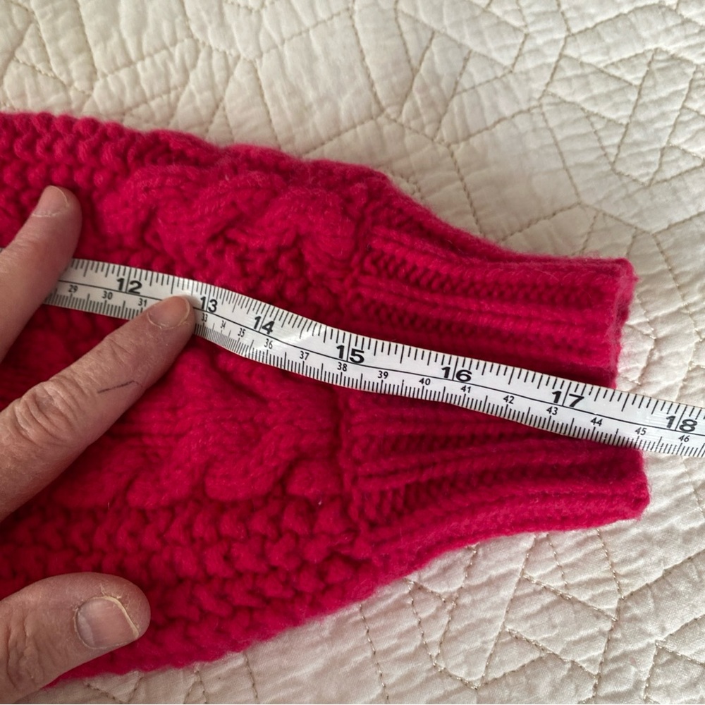 Joie Cherry Red wool Blend cable cropped sweater XS - Picture 7 of 10